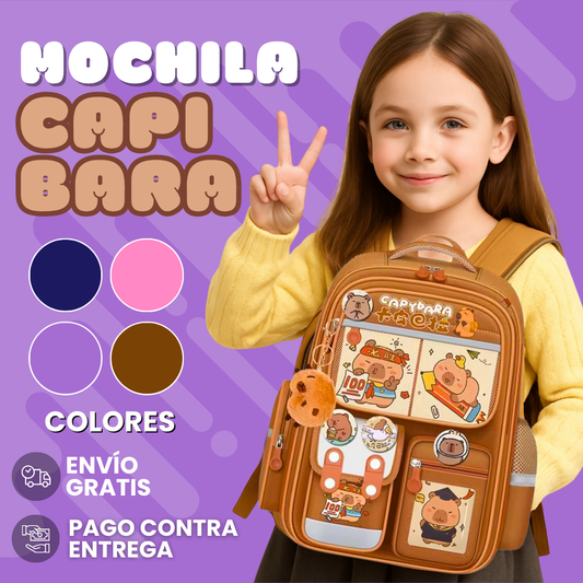 CapyKid| Mochila Infantil De Capibara - 50% De Descuento  + Envío Gratis