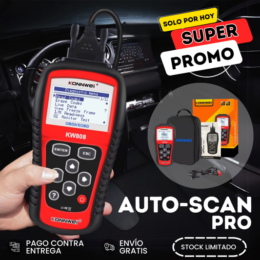 AutoScanPro - KW808 Escáner Diagnostico Para Auto - 50% De Descuento + Envío Gratis