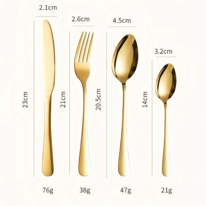 GoldenEggs™ SET DE CUBIERTOS EXCLUSIVOS 24 PIEZAS