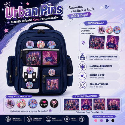 Urban Pins | Mochila Infantil Kpop Personalizable- 50% De Descuento  + Envío Gratis