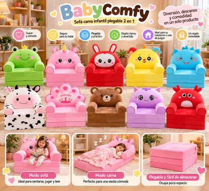 BabyComfy | Sofa Cama Infantil  Plegable 2 en 1 Para  Bebé + Envío Gratis