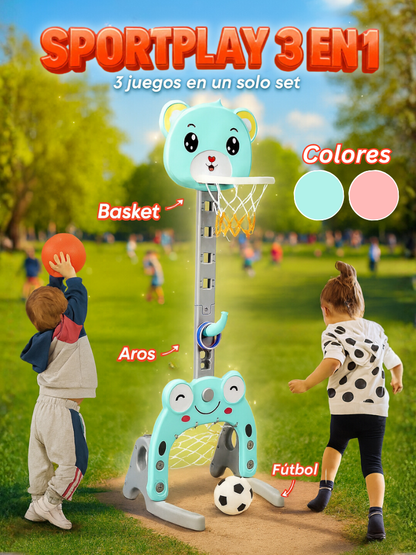 Una Canasta, una portería y unos aros ¡Todo en uno! | SportPlay 3 en 1 + Envío Gratis