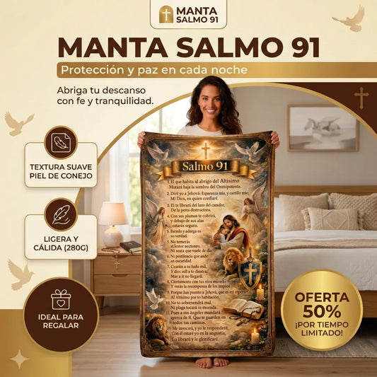 Manta Premium - "Salmo 91" - 160 cm x 100 cm