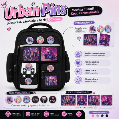 Urban Pins | Mochila Infantil Kpop Personalizable- 50% De Descuento  + Envío Gratis